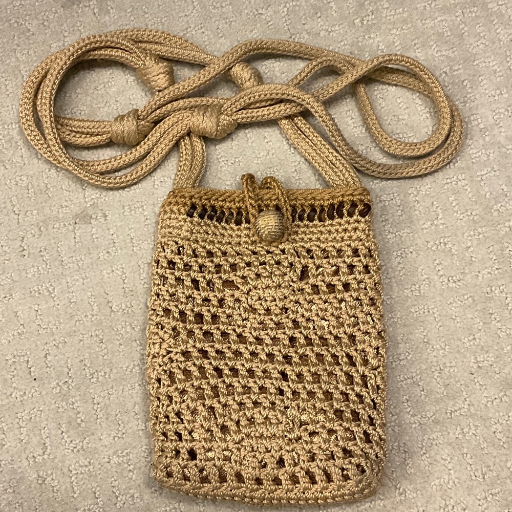 The Sak Gold Crochet Crossbody Bag